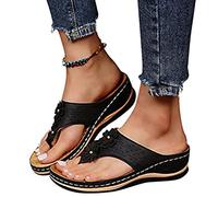 PROPFE Donna Sandali Ortopediche Estive Moda Casual Punta Aperta Plateau Infradito con Supporto per L'Arco Plantare Traspirante Antiscivolo Comode Scarpe Spiaggia,004,38EU