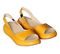 PROPFE Sandali con Zeppa da Donna Estate alla Moda Leggere Comode Cuoio Artificiale Sandali con Plateau Vintage Traspirante Antiscivolo Scarpe Versatili,004,41EU