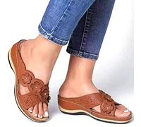 PROPFE Sandali con Zeppa da Donna Estivi Svuotare Traspirante Punta Aperta Pantofole da Spiaggia Esterni Casual Eleganti Moda Sandali con Zeppa Confortevole E Antiscivolo,004,40EU
