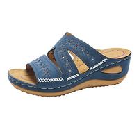 PROPFE Sandali con Zeppa da Donna Svuotare Punta Aperta Moda Casual Sandali da Spiaggia Leggere Comode Doccia Sandali Spiaggia Piscina Aperte Mare Piattaforma Pantofole Antiscivolo,002,37EU