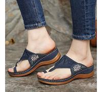 PROPFE Sandali Donna Ortopedico con Supporto dell'Arco Estivi Leggere Comode Pantofole Vintage Moda Infradito Versatili per Lo Shopping Il Lavoro,002,37EU
