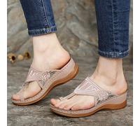 PROPFE Sandali Donna Ortopedico con Supporto dell'Arco Estivi Leggere Comode Pantofole Vintage Moda Infradito Versatili per Lo Shopping Il Lavoro,003,40EU