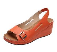 PROPFE Sandali Donna Zeppa Plateau Estivi Casuale Punta Aperta Sandali con Fibbia Confortevole Traspirante Antiscivolo Svuotare Sandali da Spiaggia,006,36EU