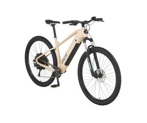 Prophete DICE 2.0 E-MTB 29" - Enovation motore posteriore 48 V, 250 W, 46 Nm, cambio a catena a 9 marce, portata 130 km, forcella ammortizzata Suntour XCT, freni a disco idraulici, beige sabbia