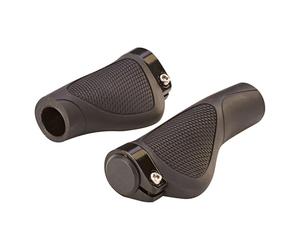 Prophete Maniglie Ergo, 1 paio, nero, lunghezza 132 mm, ergonomiche, fissaggio a vite in alluminio, adatte per manubri con manopola girevole, comode manopole per bicicletta