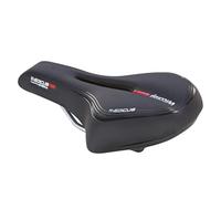 Prophete Wittkop Medicus Twin - sella da trekking per bicicletta con inserto in gel ed elastomero, ammortizzazione e imbottitura a 5 zone, nero