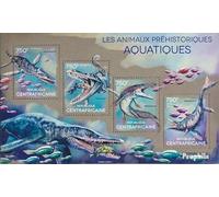 Prophila Collection Africa Centrale Repubblica 5115-5118 Minifoglio (Completa. Edizione) MNH ** MNH 2014 Preistorici Animali Acquatici (Francobolli per i Collezionisti) Acqua Animali