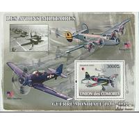 Prophila Collection Comore Block 448 (Completa. Problema.) MNH ** MNH 2008 Aircraft di Secondo Guerra (Francobolli per i Collezionisti) Militare/Cavaliere