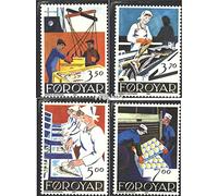 Prophila Collection Danimarca - Isole Faroe 194-197 (Completa Edizione) MNH ** MNH 1990 Industria della Pesca (Francobolli per i Collezionisti) Acqua Animali