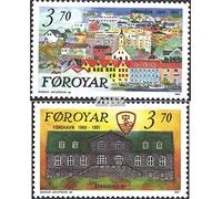 Prophila Collection Danimarca - Isole Faroe 217-218 (Completa Edizione) MNH ** MNH 1991 125 Anni Torshavn (Francobolli per i Collezionisti)