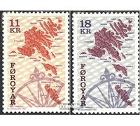 Prophila Collection Danimarca - Isole Faroe 320-321 (Completa Edizione) MNH ** MNH 1997 Mappa (Francobolli per i Collezionisti) Bandiere/Stemmi/mappe