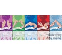 Prophila Collection Israel 2405-2409 - 5 strisce (uscite complete) con tab postfresco, MNH 2014 Lingua dei segni (francobolli per collezionisti)