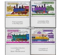 Prophila Collection Israel 722y-725y con scheda (uscita completa) timbrata 1977 Locomotive (francobolli per collezionisti) ferroviaria/funivia