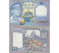 Prophila Collection Nepal Pick-No.: 22, Firma 10 Nuevo 1974 1 Rupee (Banconote per Collezionisti - nessun Mezzo di pagamento) Altri mammiferi (Scimmie/Dinosauri/Elefanti...)