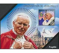 Prophila Collection Niger Block 320 (Completa. Problema.) MNH ** MNH 2014 John Paul II - (Oro) (Francobolli per i Collezionisti) Cristianesimo