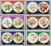 Prophila Collection RAS al Khaimah 914A-919A (Completa Edizione) MNH ** MNH 1972 Fiori e Loro Fruits (Francobolli per i Collezionisti) Piante/Funghi