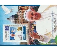 Prophila Collection Salomoninseln Block 296 (Completa. Problema.) MNH ** MNH 2014 Papa Francesco (Francobolli per i Collezionisti) Cristianesimo