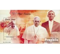 Prophila Collection Sierra Leone della Sierra Leone Block 870 (Completa. Problema.) MNH ** MNH 2015 Papa Francesco (Francobolli per i Collezionisti) Cristianesimo