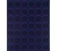 Prophila Collection Soletta in velluto blu per portamonete, 42 scomparti rotondi per monete da 2 €uro in capsule o monete fino a 32 mm