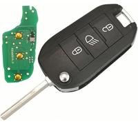 ProPlip - Chiave completa con elettronica da programmare, compatibile con Opel Corsa Crossland X Grandland X Vivaro Combo Toyota Proace 3 Pulsanti Faro 434MHz 4A AES Lama HU83 Telecomando Vergine