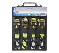 Set di 4 cinghie di fissaggio ProPlus con cricchetto + 2 ganci 5 m 320205