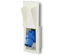 ProPlus 373505 - Spina di Alimentazione CEE, da Incasso, Rettangolare, Bianco, Larghezza 100 mm x Altezza 160 mm, IP44, Max. 16 A