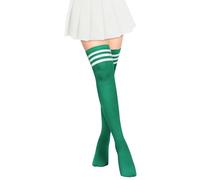 PROPOG Calze Lunghe Donna Sopra Ginocchio, Parigine Donna Verde Ginocchio Calzini Sportivi Calze Calzini Cosplay Caldi Calzini Lunghi College Cheerleader Costume Ragazza