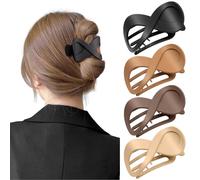 PROPOG Fermaglio Capelli Donna - 4 Pcs Grandi Mollette Capelli Piatti - Leggeri, Antiscivolo & Stilosi, Perfetti per Capelli Spessi o Sottili,Pinze per Capelli per Uso Quotidiano, Sport o Relax