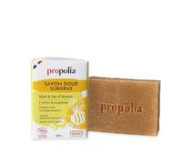 PROPOLIA - Bio - Sapone Dolce Surgras Viso & Corpo - Miele & Latte d'asina - Nutriente & lenitivo - 100% naturale - Pelli sensibili - Made in France - Pane da 100 g