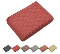 Proposition/Propostion Memory Cotton Car Armrest Box Pad, Auto Leather Waterproof Center Middle Console Cover Pad, Vehicle Memory Foam Armrest Seat Box Cushion Protector for Center Console (Red)