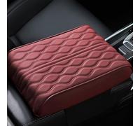 Proposition/Propostion Memory Cotton Car Armrest Box Pad, Previousin Car Armrest Cover, Auto Leather Waterproof Center Middle Console Cover Pad, Soft Memory Foam Inner Pillow, Universal (Small,Red)