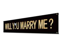 Proposta Banner Will You Marry Me Flower Banner Proporre Decorazioni Forniture per Segni di Matrimonio San Valentino Primavera Fidanzamento Festa All'aperto Sfondo Decorazioni 1,8 m