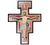 Proposte Religiose Croce di San Damiano In Legno MDF da parete - Cm 40 x 30 x 1.5