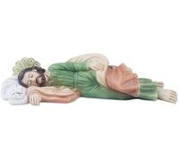 Proposte Religiose Statua San Giuseppe dormiente in Resina. Lungo cm 20. Dipinta a Mano.