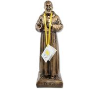 Proposte Religiose Statua San Pio (Padre Pio) di Pietrelcina in Resina cm 40. Color Bronzo - Made in Italy