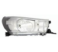 PROPOSTEONLINE Fanale realizzato per Toyota HILUX PICK-UP '16 Sinistro H4 alogeno pred. per regol. elettrica Parabola cromata 811500K690