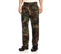 Propper, Pantaloni BDU con Patta con Bottoni, 100% Cotone Ripstop, Woodland, X-Large Lungo
