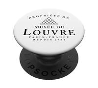 Proprietà del Museo del Louvre Parigi Francia Alternate Black Print PopSockets PopGrip Adesivo