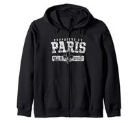 Proprietà di Parigi Città della Luce in Francese Distressed Felpa con Cappuccio