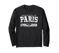 Proprietà di Parigi Città della Luce in Francese Distressed Maglia a Manica