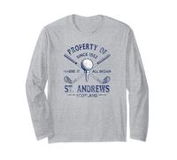proprietà di St. Andrews Scotland Golf Since 1552 Distressed Maglia a Manica