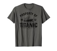 proprietà di Titanic 1912 White Star Line Aged Black Print Maglietta