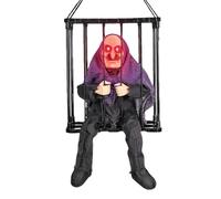 Proprietà prigioniera della prigione di Halloween - arredamento animato su suono urlante, figura in gabbia inquietante | Trigger motion illuminato decorazione prigioniero horror per la paura del