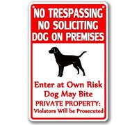 Proprietà privata, divieto di accesso ai cani, entrata a proprio rischio e pericolo, cartello in metallo, divieto di accesso, segnaletica per cani, per recinzione, decorazione per esterni, 8"x12"