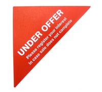 Proprietà Vendite Etichette Rosso Piccolo Triangoli Immobiliare E Locazione