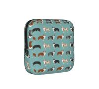 Proprietari di pastori australiani Razza di cani Cani da pastore carini Cani australiani Animale, Borsa per la conservazione degli assorbenti igienici, Borsa porta assorbenti con cerniera, Portamonete