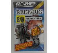 Proprietario 5174RR-181 Gancio Circolare Nero Cromo Reef E Rig Taglia 8/0 5Ct