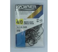 Proprietario 5314-141 Gancio Circolare Mutu Light Nero Cromo 28CT Taglia 4/0