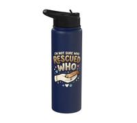 Proprietario del cane da salvataggio Non sono sicuro di chi ha salvato chi rifugio per animali Stainless Steel Insulated Water Bottle