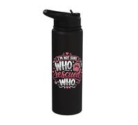 Proprietario del cane da salvataggio Non sono sicuro di chi ha salvato chi rifugio per cani Stainless Steel Insulated Water Bottle